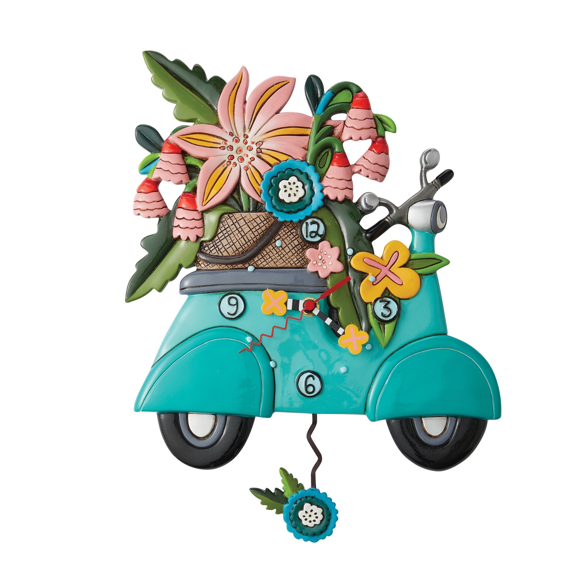 Horloge Murale Allen Designs - Thème Thé 'It's Always Tea Time' - Design Fantaisie Bleu Charmant