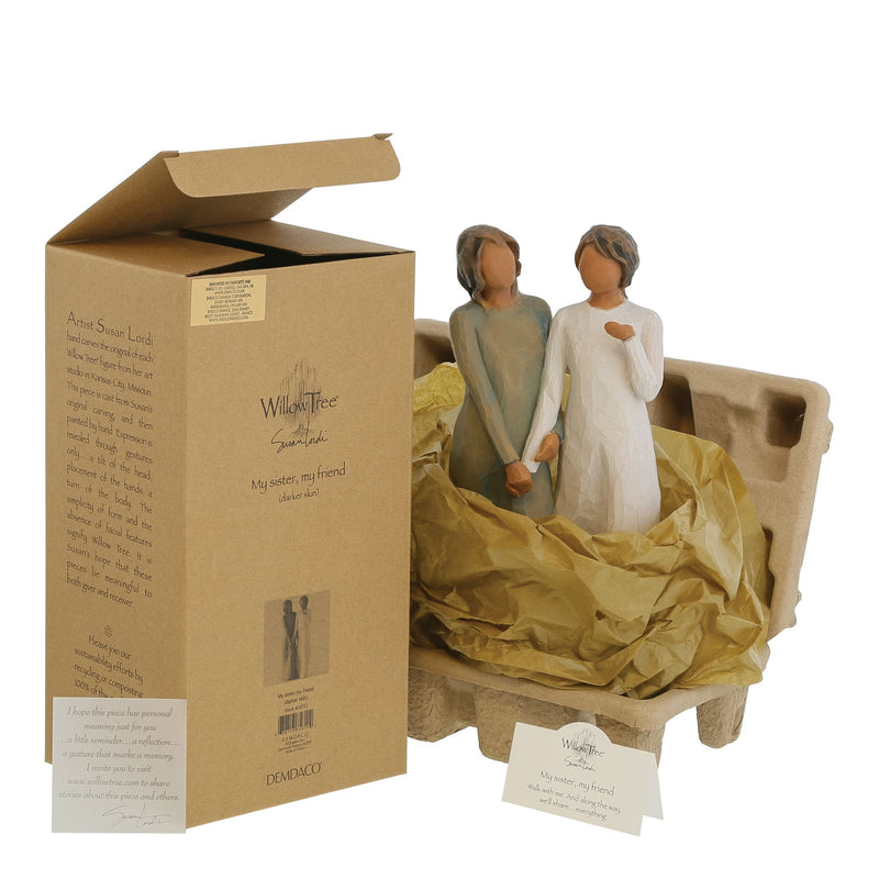 Figurine Ma Sœur, Mon Amie ( peau et cheveux foncé ) - Willow Tree