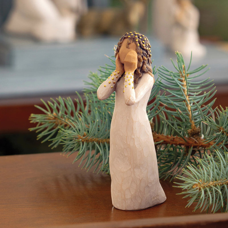 Figurine Petit Ange de Noël - Willow Tree - <i>Admiration et émerveillement</i>