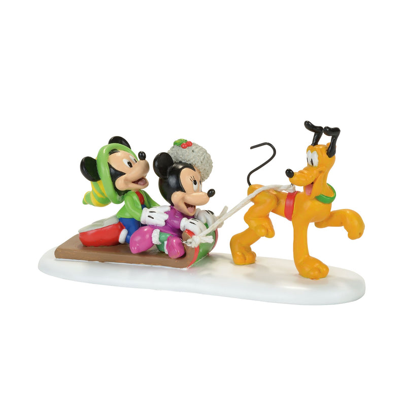 Figurine Mickey Minnie et Pluto Luge - Disney Village