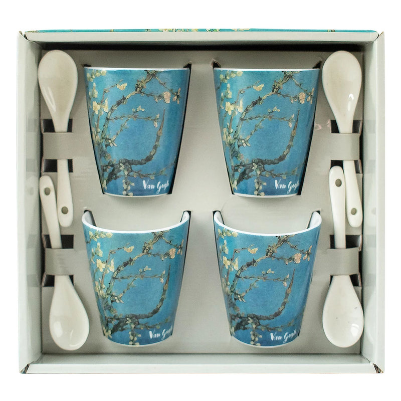 Set de 4 tasses Les Amandiers avec cuillères - Van Gogh