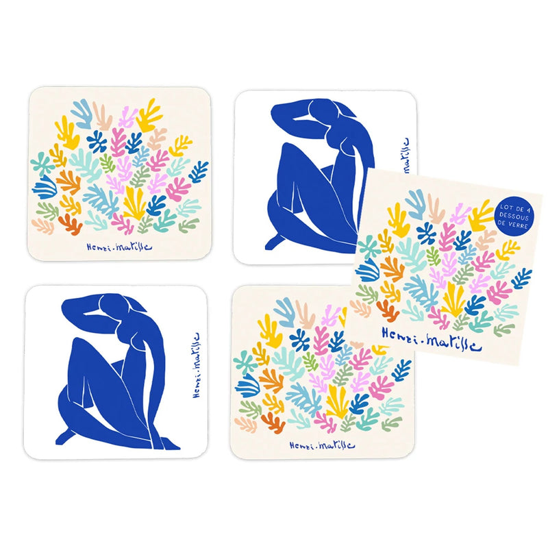 Set de 4 sous-verres Nu Bleu et La Gerbe - Matisse