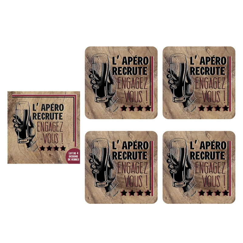 Set de 4 sous-verres assortis l&