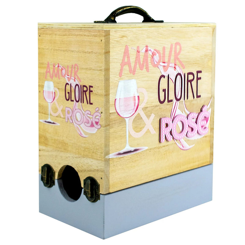Boîte à cubi de vin Amour Gloire & Rosé - Déco Intemporelle