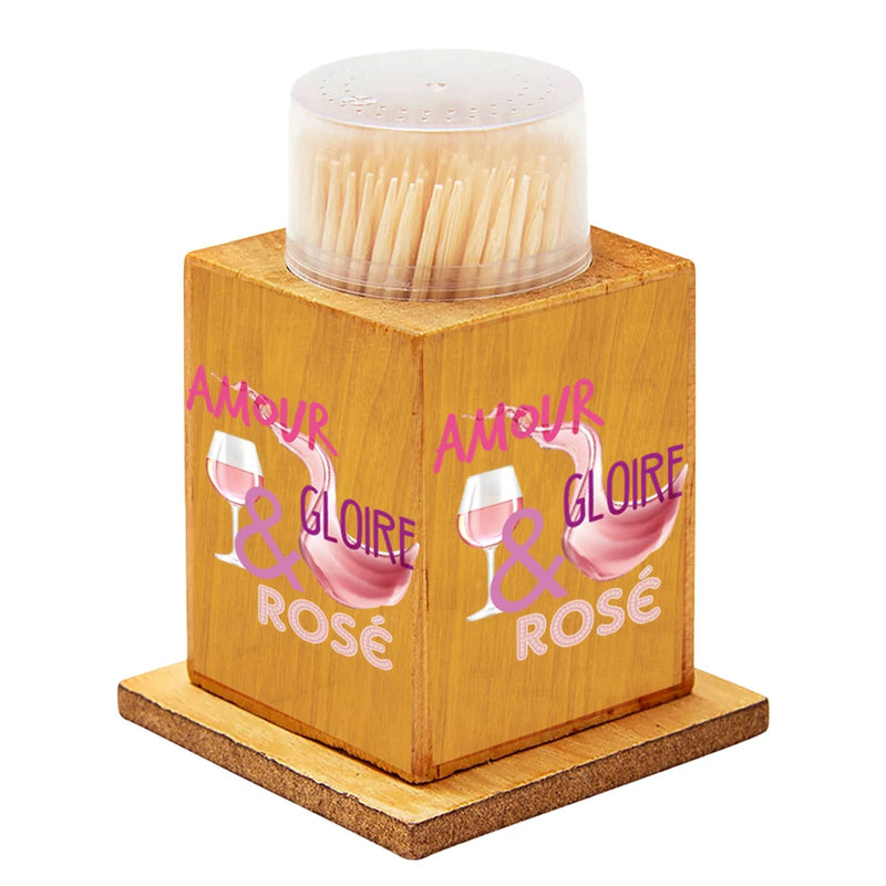Boîte pour piques apéritifs Amour Gloire & Rosé - Déco Intemporelle