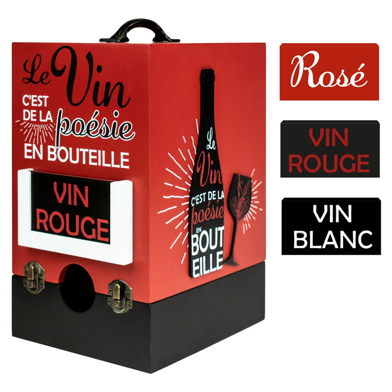Boîte à cubi de vin Poésie en Bouteille - Déco Intemporelle