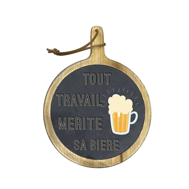 Dessous Plat Ardoise Travail mérite sa bière - Déco Intemporelle