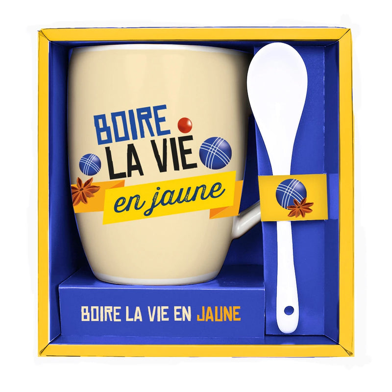 Mug avec cuillère Je tire et Trinque - Brèves de comptoir