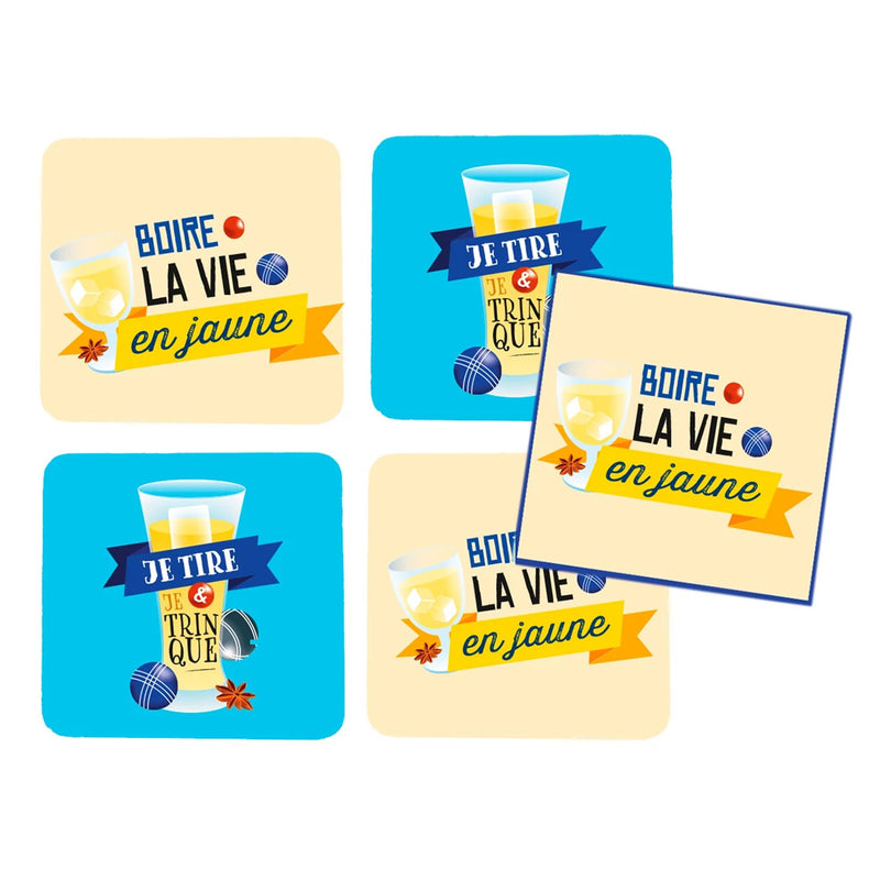 Set de 4 sous-verres assortis - Brèves de Comptoir