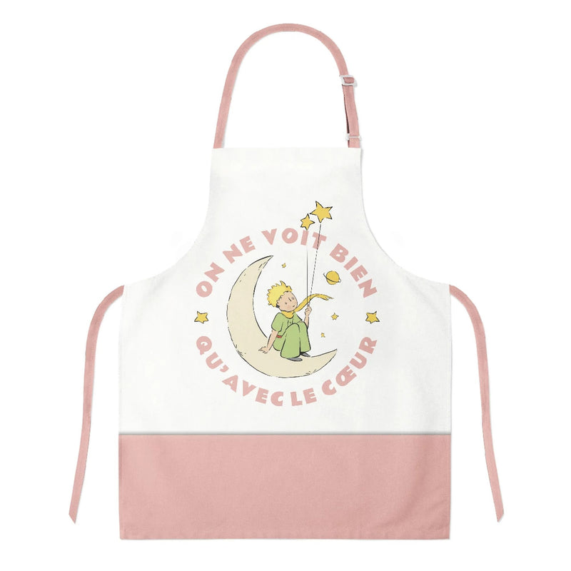 Tablier Rose pour enfant Lune Citation  - Le Petit Prince