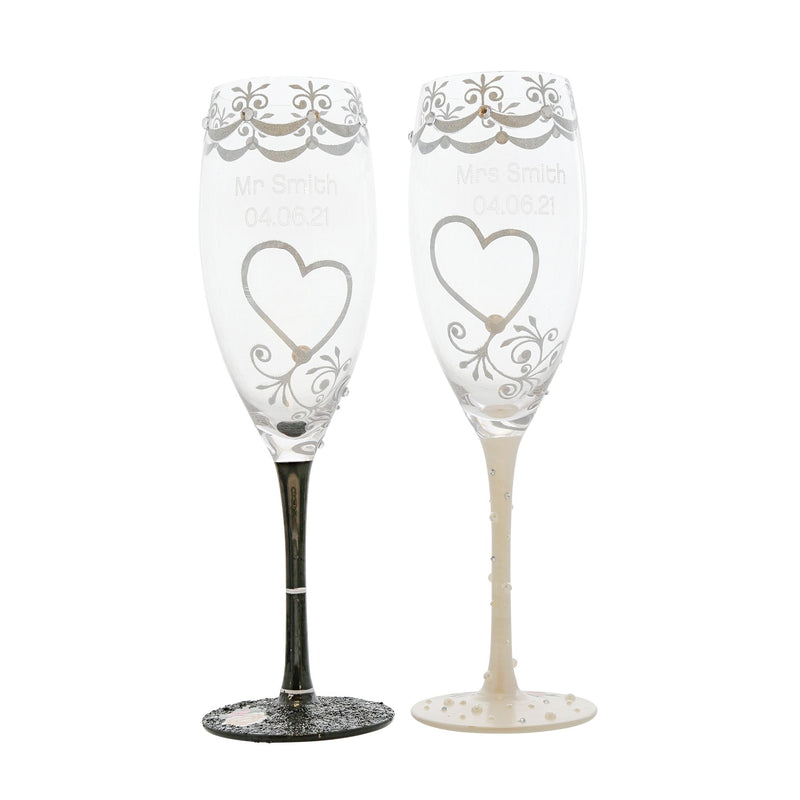 Assortiment de 2 verres à Champagne Mr & Mme - Lolita