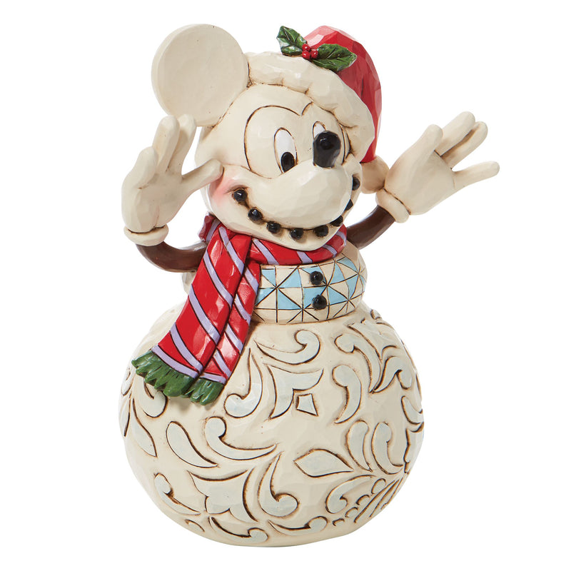 Figurine Mickey bonhomme de neige White Woodland - Disney Traditions