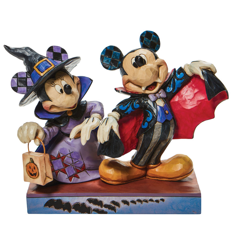 Figurine Mickey vampire et Minnie sorcière Halloween - Disney Traditions