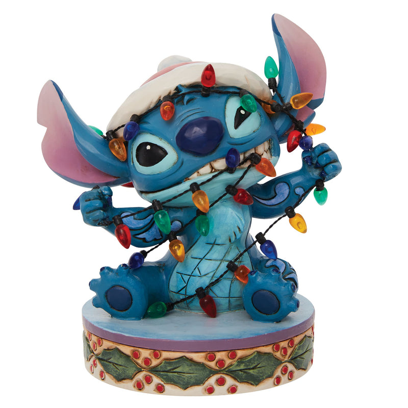 Figurine Stitch avec guirlandes - Disney Traditions