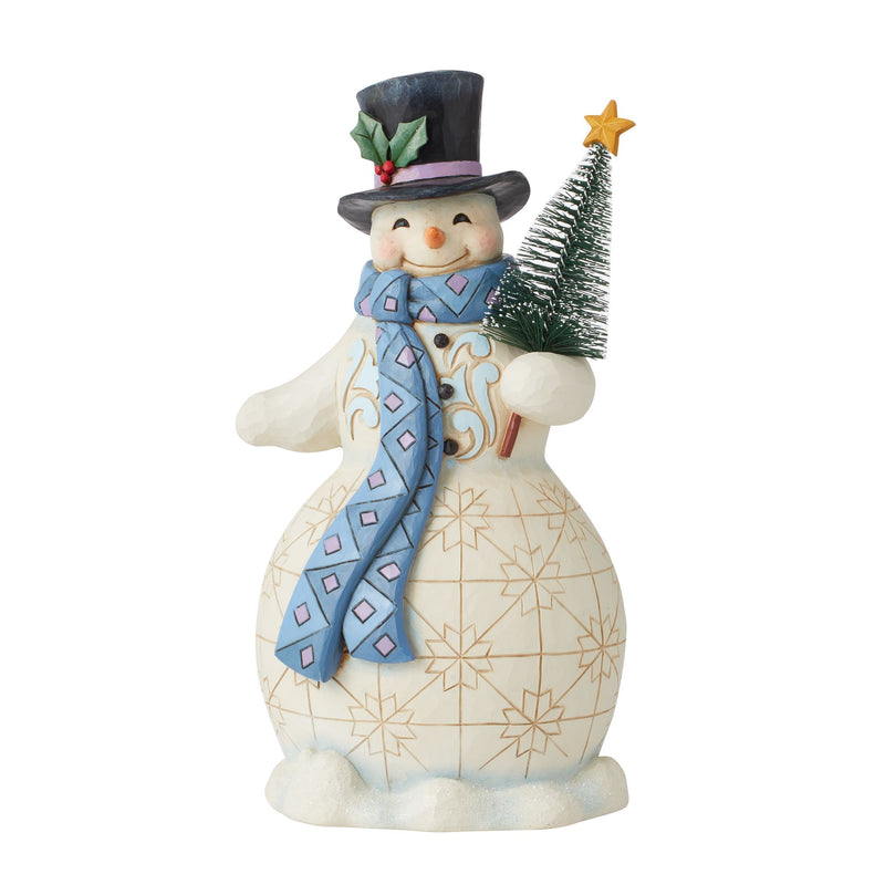 Figurine Bonhomme de neige avec Sapin - Heartwood Creek
