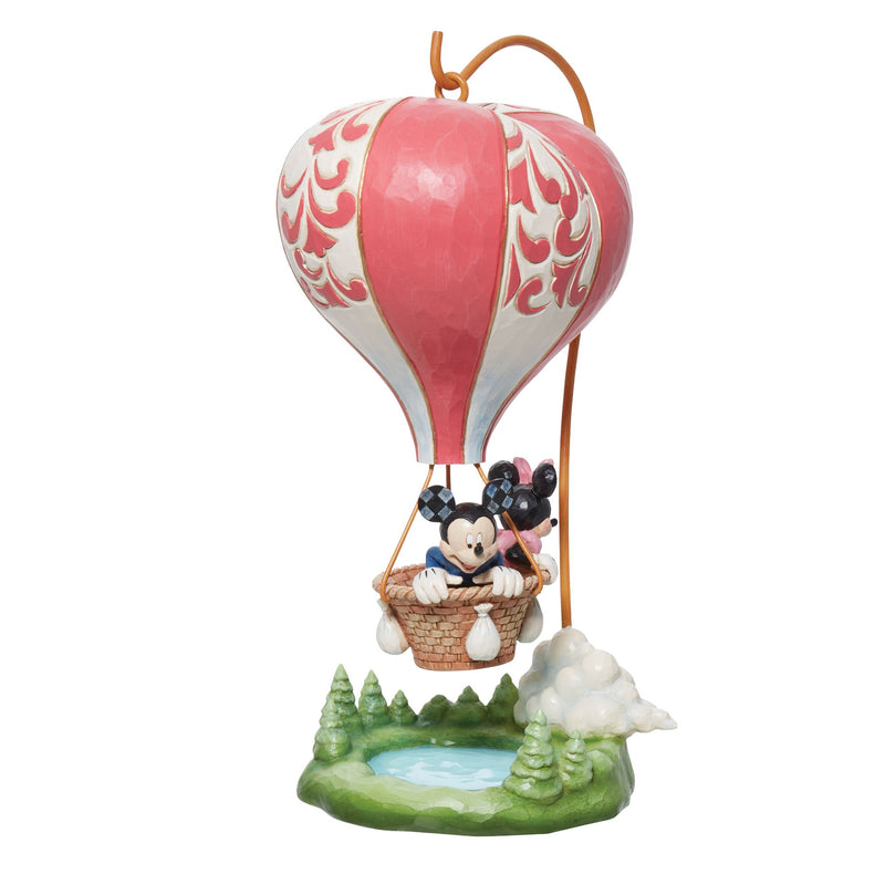 Figurine Mickey & Minnie Montgolfière en forme de cœur - Disney Traditions