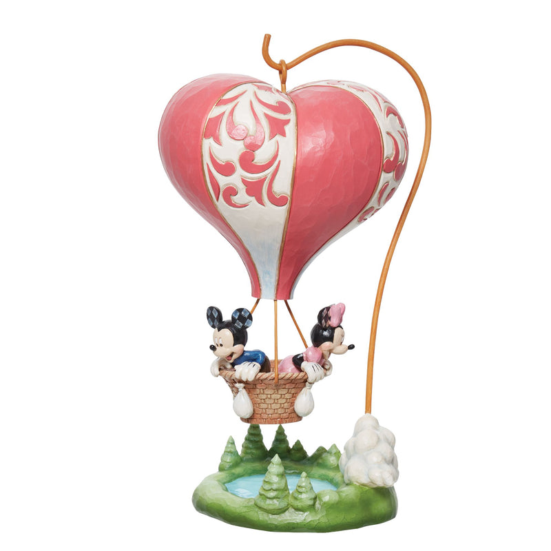 Figurine Mickey & Minnie Montgolfière en forme de cœur - Disney Traditions