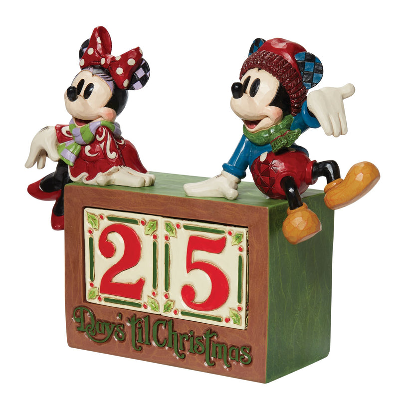 Figurine  Mickey et Minnie sur un calendrier perpétuel - Disney Traditions