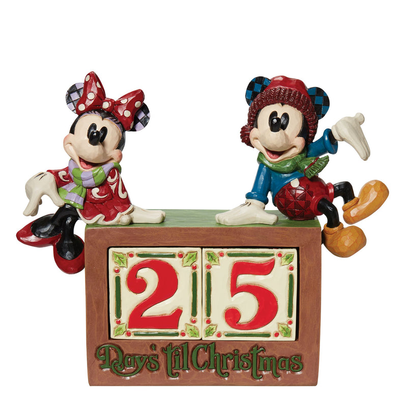 Figurine  Mickey et Minnie sur un calendrier perpétuel - Disney Traditions