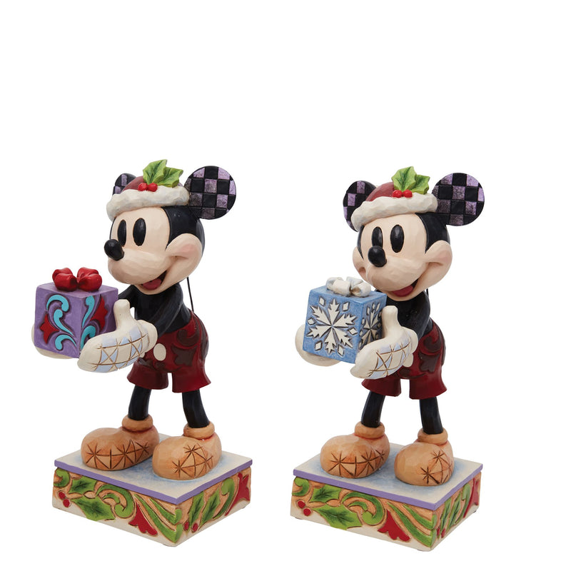 Figurine Mickey tenant un cadeau - Disney Traditions