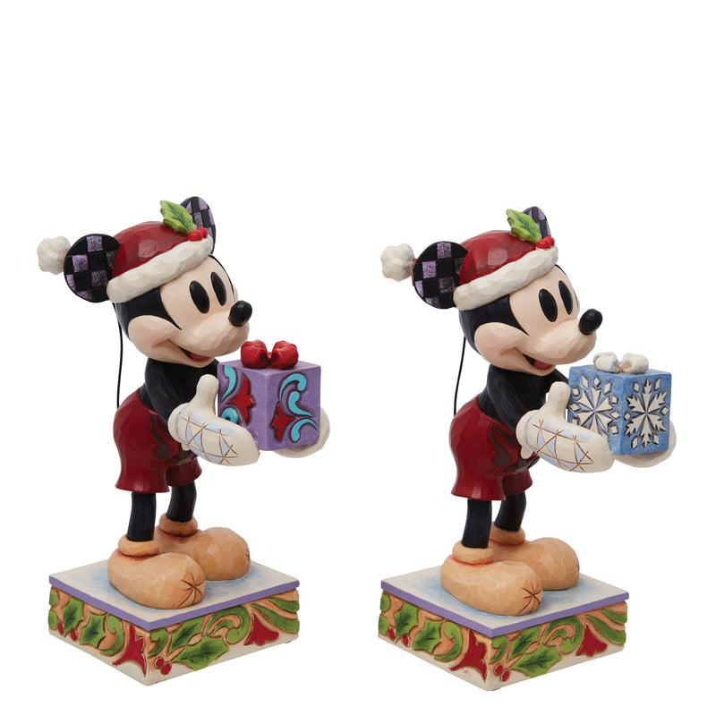 Figurine Mickey tenant un cadeau - Disney Traditions
