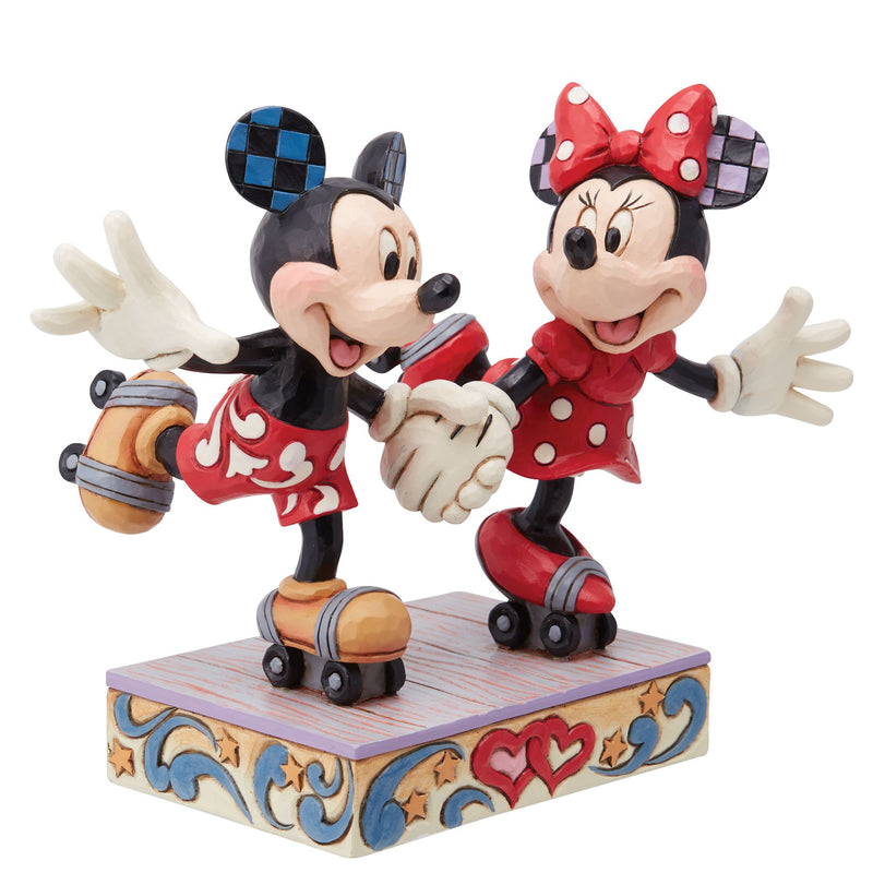 Figurine Mickey et Minnie en rollers - Disney Traditions