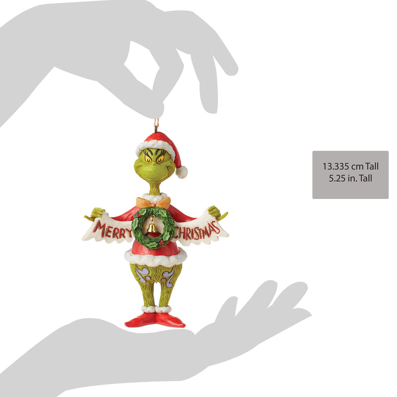 Suspension Grinch Banderole Noël - Grinch by Jim Shore