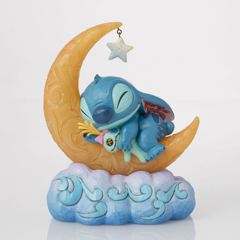 Figurine Stitch et Souillon Lune lumineuse - Disney Traditions