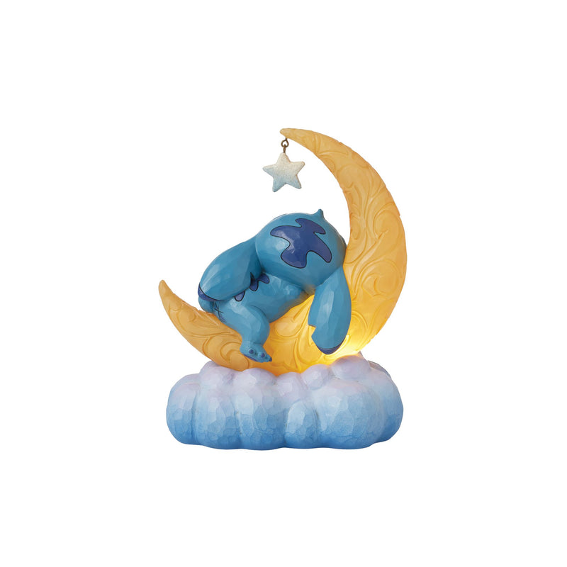 Figurine Stitch et Souillon Lune lumineuse - Disney Traditions