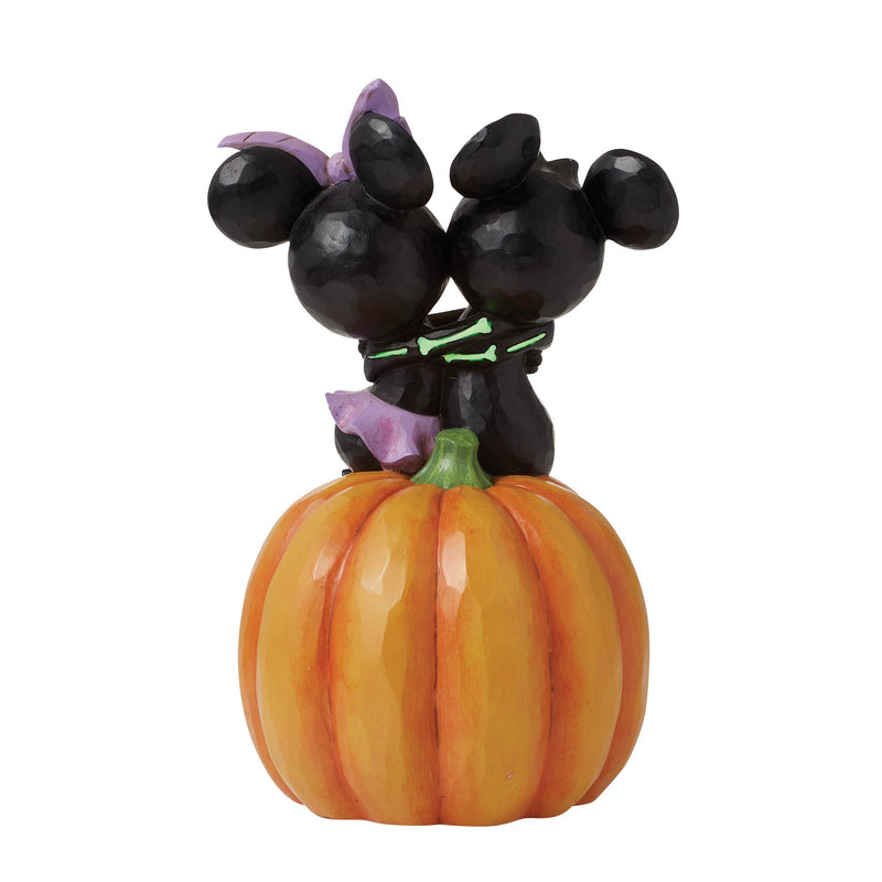 Figurine Citrouille LED Mickey et  Minnie squelettes - Disney Traditions