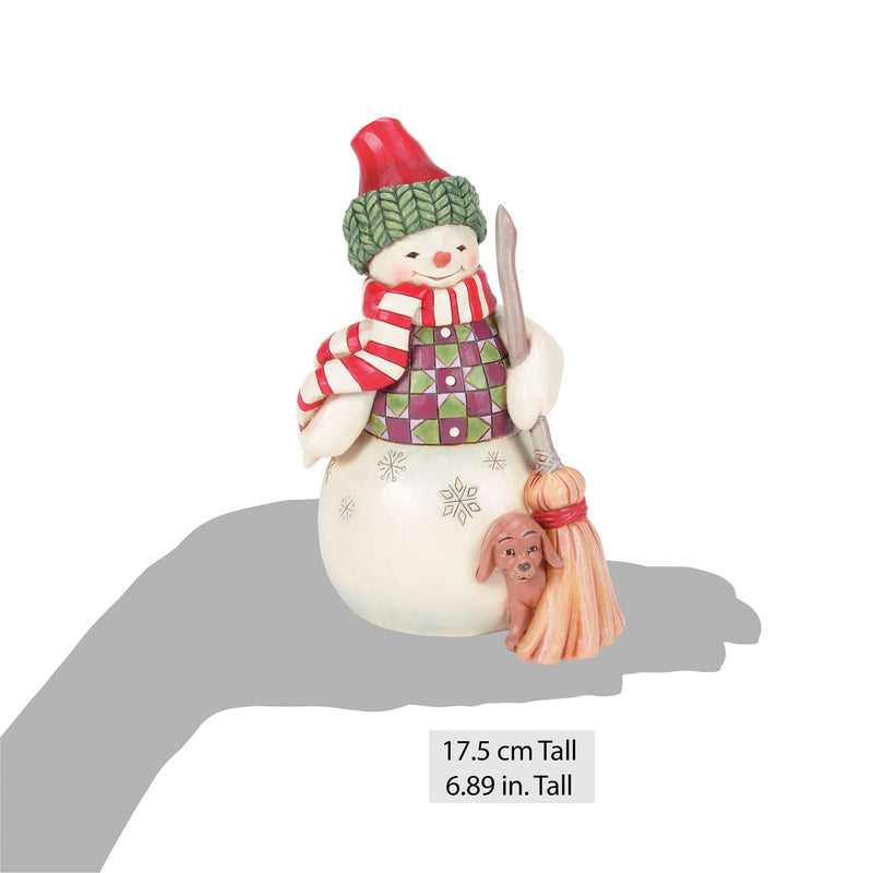 Figurine Bonhomme de Neige et le Chien - Heartwood Creek
