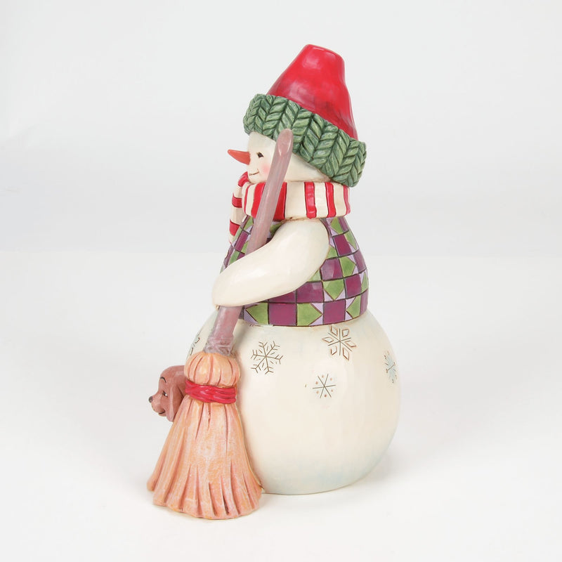 Figurine Bonhomme de Neige et le Chien - Heartwood Creek
