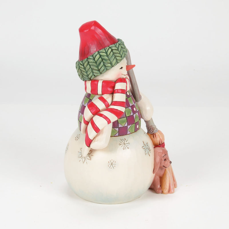 Figurine Bonhomme de Neige et le Chien - Heartwood Creek