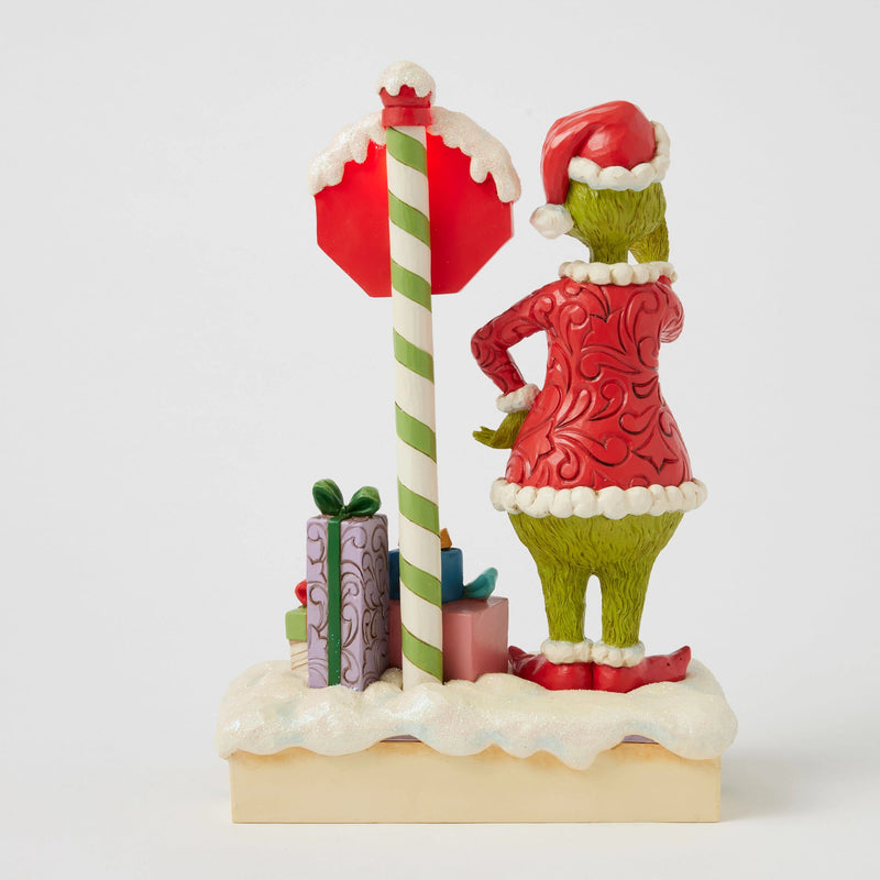 Figurine Grinch Panneau Stop clignotant - Grinch by Jim Shore