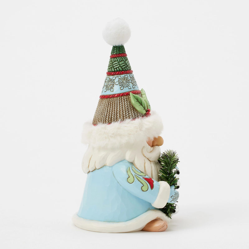 Figurine Gnome Couronne de Noël Chapeau fourrure - Heartwood Creek