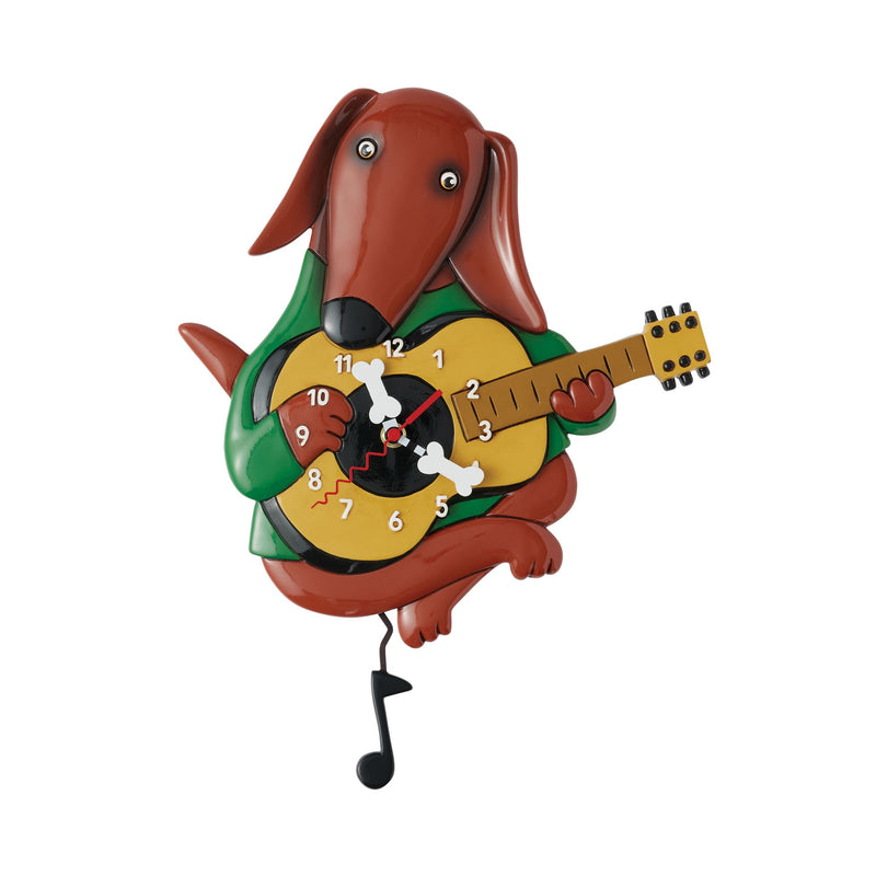 Horloge Chien avec sa guitare - Allen Designs