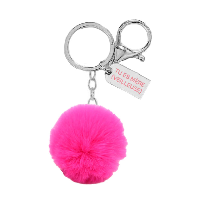 Porte-Clé Pompon Mère Veilleuse - Petits Messages