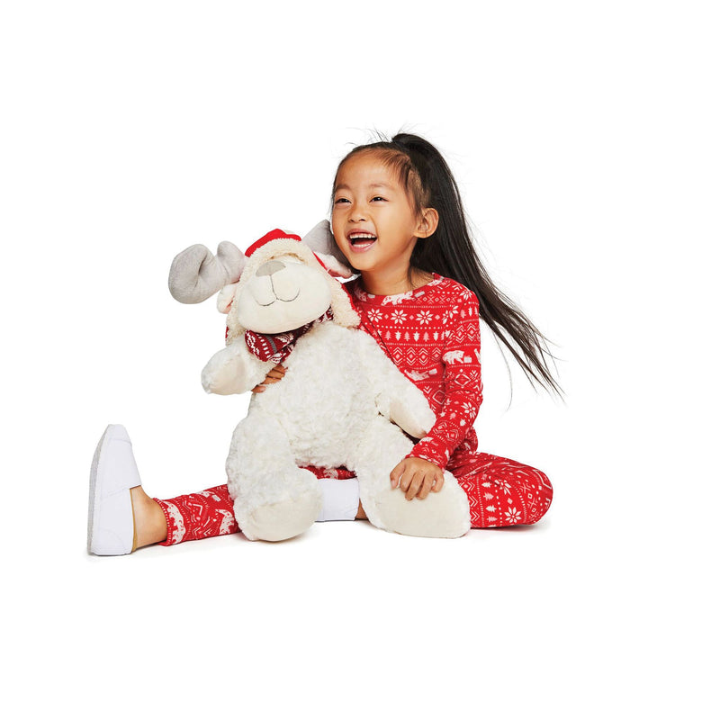 Peluche Renne blanc Chapeau Écharpe (Moyen Modèle) - Kalidou