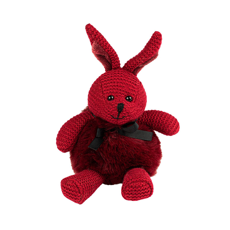Peluche Lapin Crochet Fourrure Rouge - Kalidou