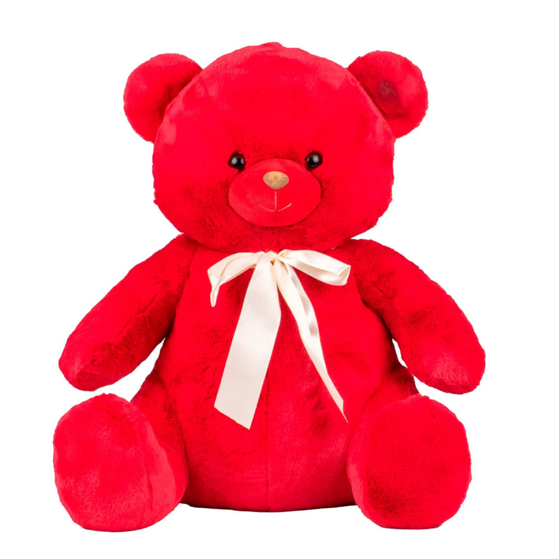 Peluche Ours Rouge Nœud Beige - Kalidou