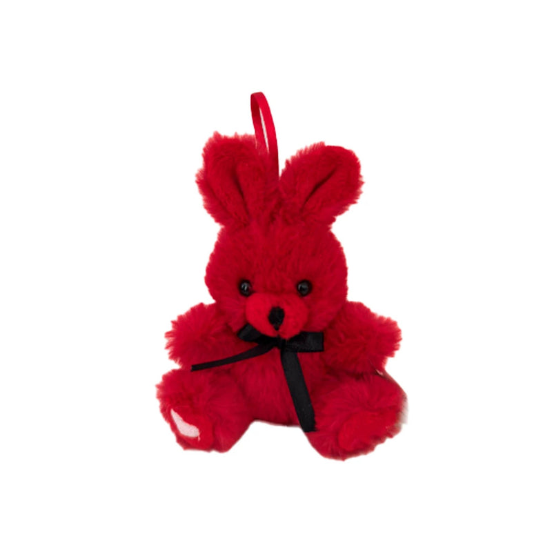 Suspension Lapin rouge avec coeurs brodés - Kalidou