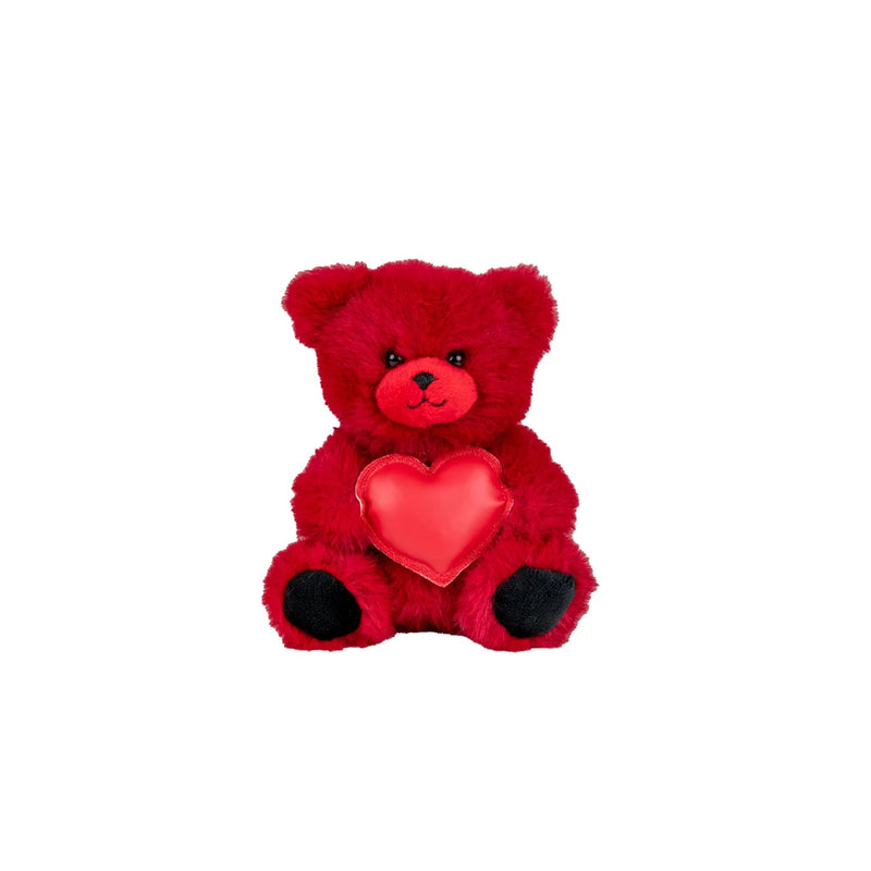 Peluche Ours rouge Coeur simili cuir - Kalidou