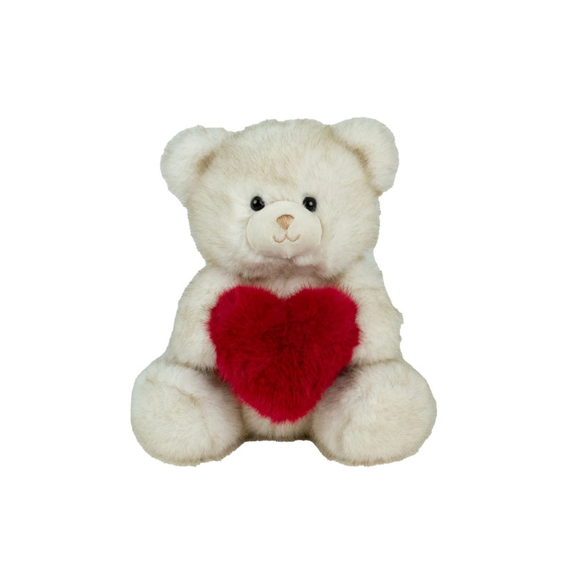 Peluche Ours Beige Cœur Rouge - Kalidou