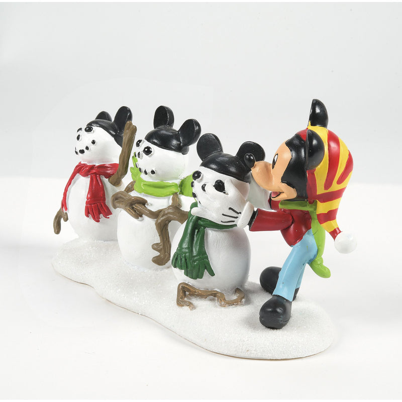 Figurine Mickey et ses 3 Bonhommes de Neige - Disney Village