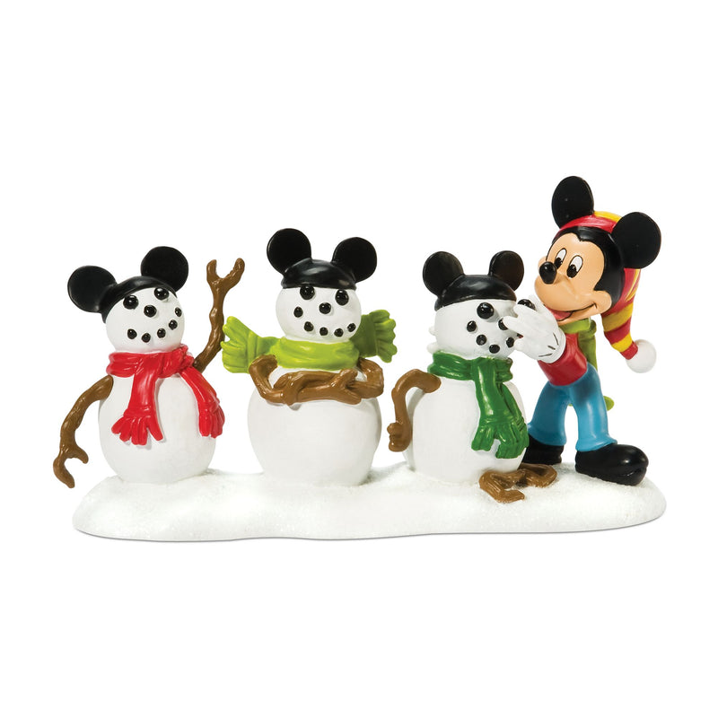 Figurine Mickey et ses 3 Bonhommes de Neige - Disney Village