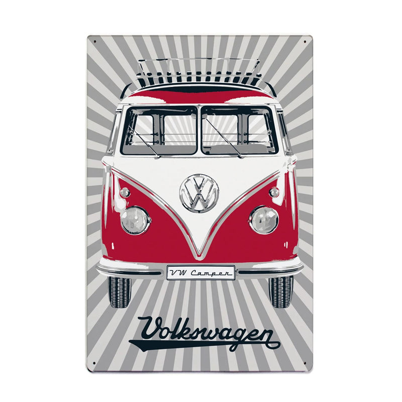 Plaque en métal VW Camper rouge - Volkswagen