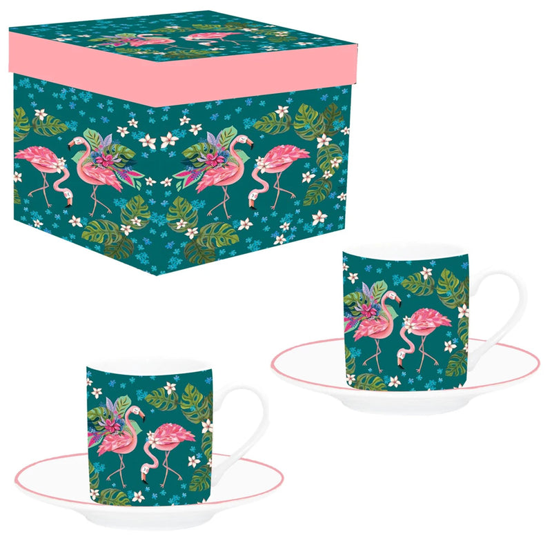 Set de 2 tasses assorties Flamant Rose - Allen Designs