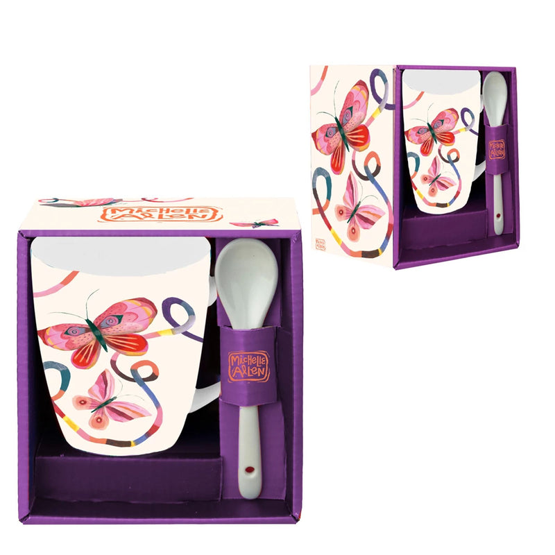 Mug avec cuillère Butterfly - Allen Designs