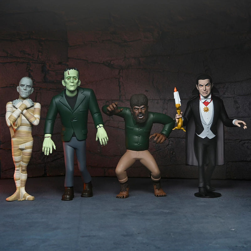 "UNIVERSAL MONSTERS - TOONY TERRORS 6"" SCALE ACTION FIGURES BUNDLE (SERIES 10) - DRACULA, FRANKENSTEIN, WOLF MAN, MUMMY"