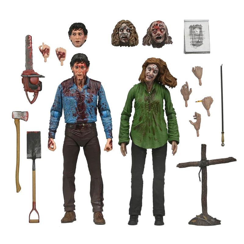 EVIL DEAD - 7” SCALE ACTION FIGURE - ULTIMATE BLOODY ASH & CHERYL WILLIAMS 2 PACK